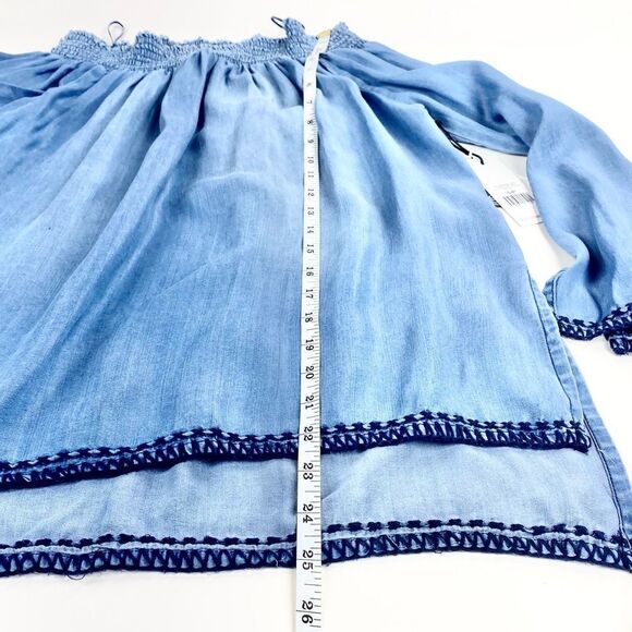 Dex off shoulder tencel chambray denim shirt S - Picture 10 of 12